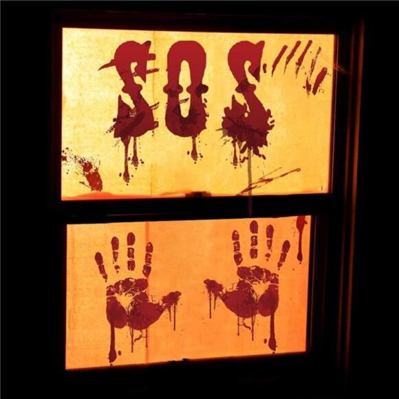 119 PCS Bloody Halloween Decorations Halloween Bloody Handprint - Picture 7 of 8